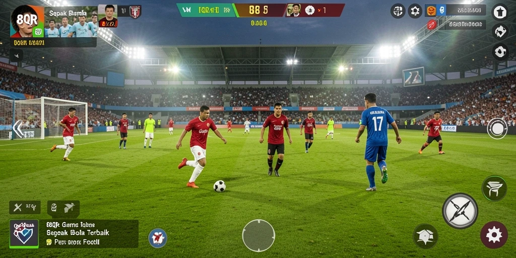 Gameplay mendebarkan dalam permainan sepak bola 8QR.