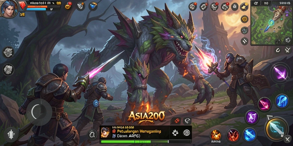 Tangkapan layar gameplay menampilkan pertarungan seru di ASIA200.