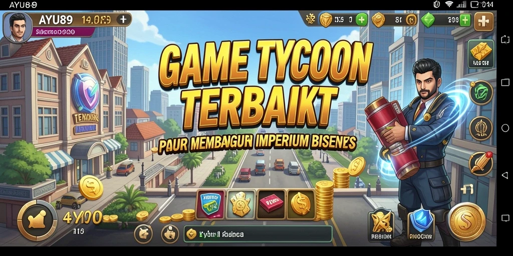 Tampilan utama gameplay AYU89 dengan elemen Tycoon yang menarik.