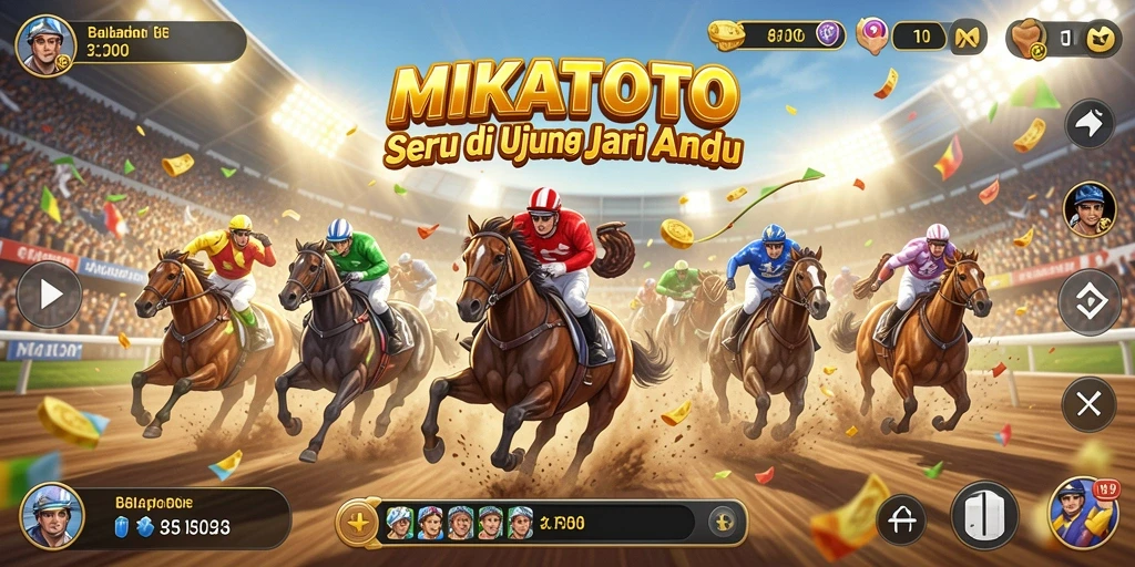 Tampilan gameplay MIKATOTO menunjukkan aksi balap yang mendebarkan.