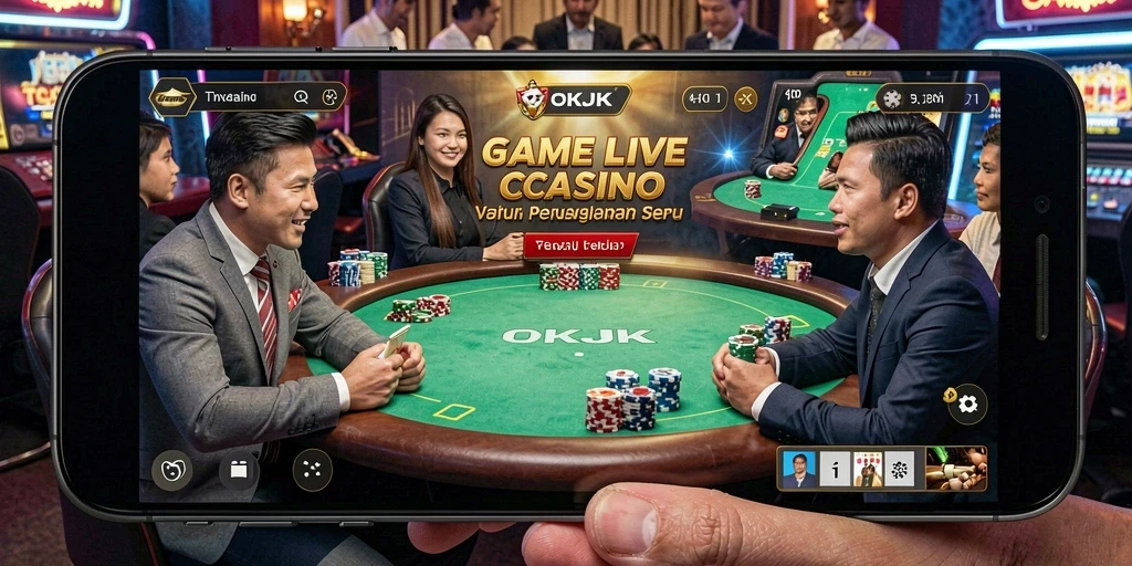 Tampilan menarik dari gameplay Live Casino di OKJK.
