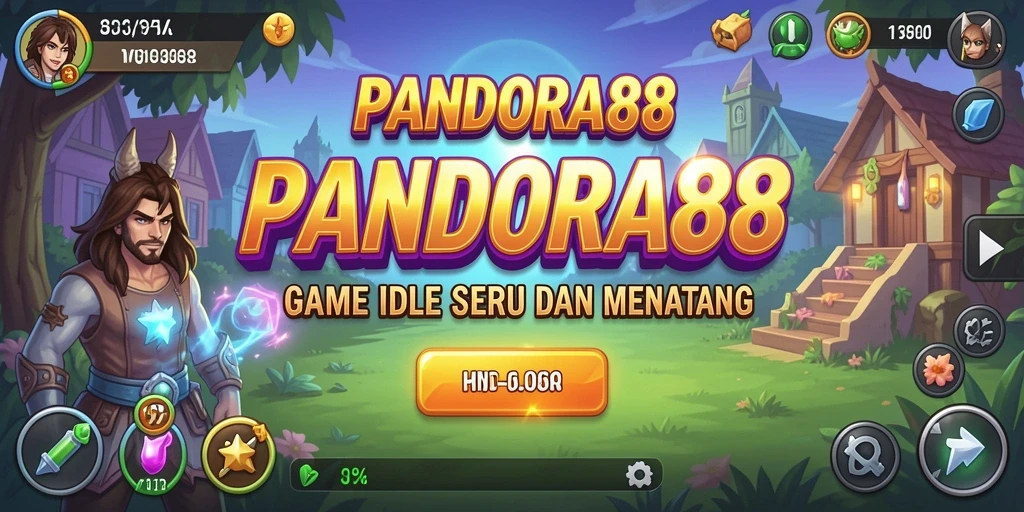 Screenshot gameplay PANDORA88 menampilkan karakter yang sedang bertarung dan mengumpulkan sumber daya.