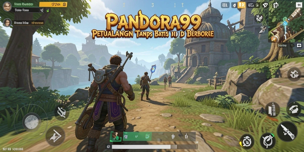 Tampilan gameplay PANDORA99 yang menggambarkan dunia terbuka yang luas.