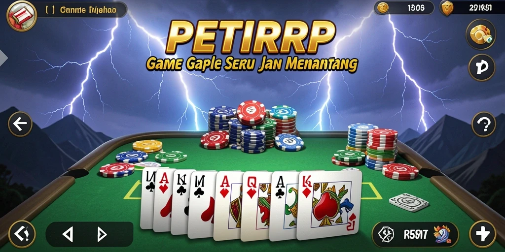 Tampilan gameplay seru di PETIRRP saat bermain Gaple.