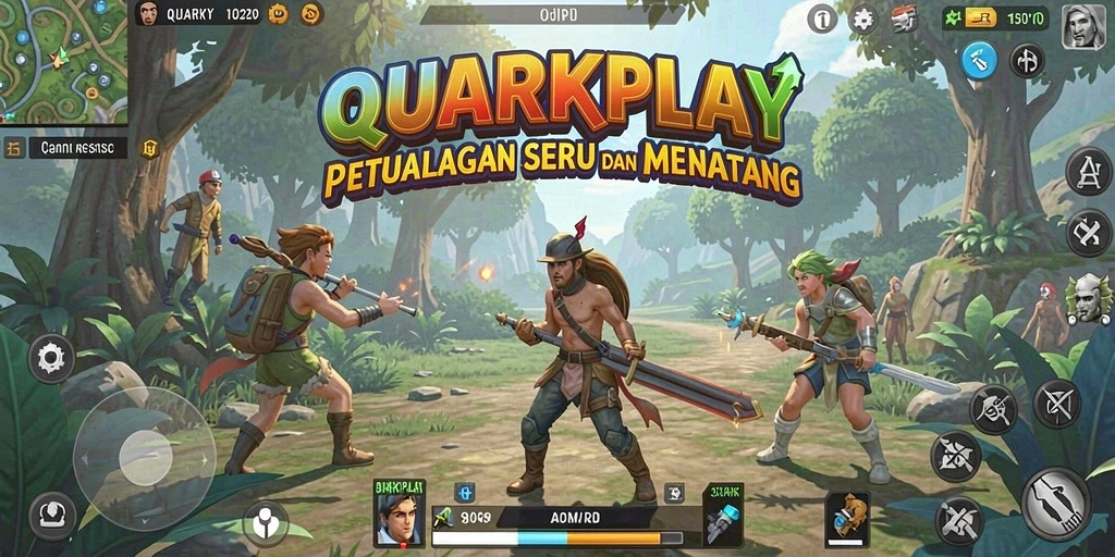 Tampilan gameplay QUARKPLAY yang menegangkan dan seru.