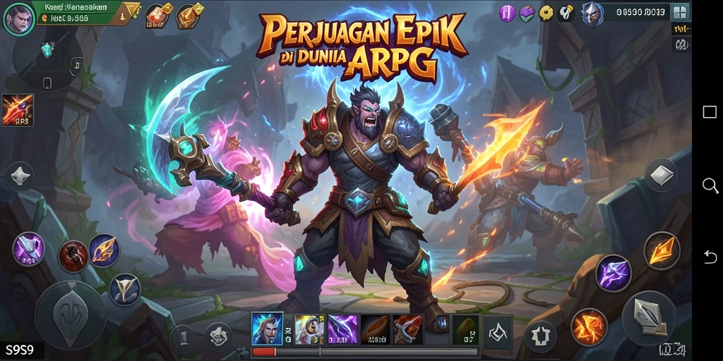 Tampilan gameplay ARPG yang epik dan mendebarkan di S9S9.
