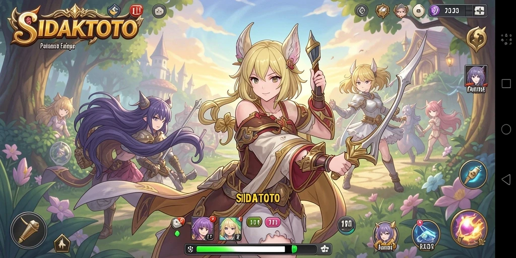 Tampilan gameplay SIDAKTOTO dengan karakter Anime yang menarik.