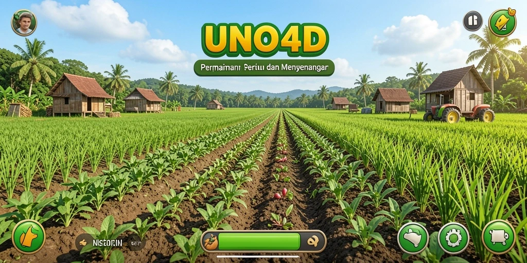 Tangkapan layar <strong>UNO4D</strong> yang menunjukkan suasana pertanian yang sejuk dan dinamis.